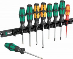 Wera 9650 Magnetic rail Kraftform screwdriver set, Screwdriver set, 9-piece set, on a magnetic rail - 05051012001 £64.95